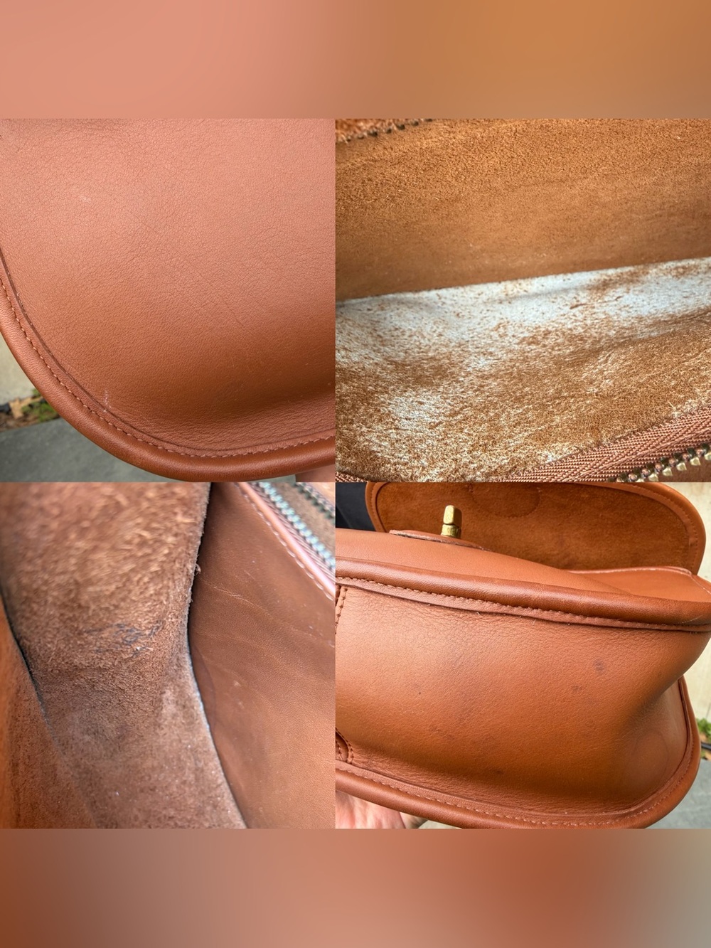 *RARE* Coach Sherbourne #9987 British Tan Leather Vintage 1990s Top Handle Bag - Picture 11 of 12